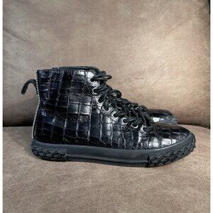 Giuseppe Zanotti Men's Blabber Croc-Embossed High-Top Sneakers Black Size 9.5